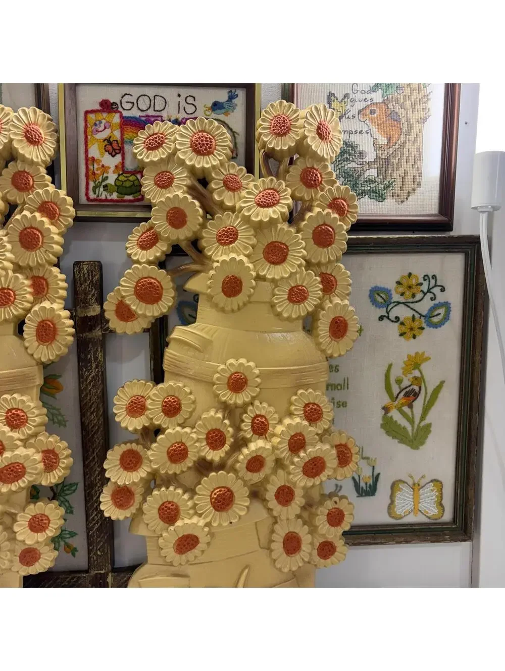Floral 3d wall art vintage 70s